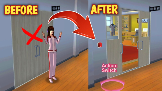 Cara Membuat Pintu Menjadi Seperti Kantor di Sakura School Simulator