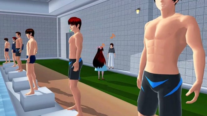 Cara Berenang dan Menyelesaikan Misi Swim in the School Pool di Sakura School Simulator