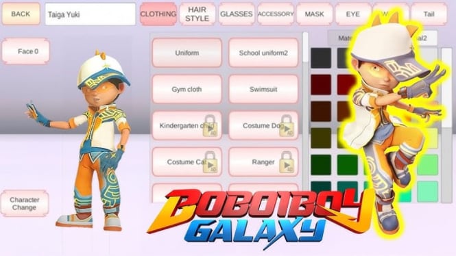 Karakter Boboiboy Solar di Sakura School Simulator