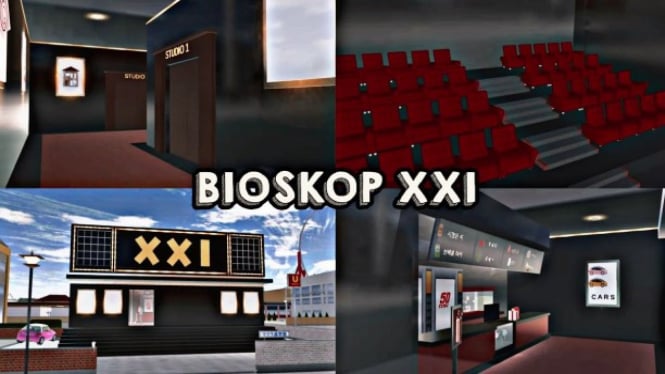 Bioskop Tengah Laut di Sakura School Simulator