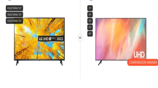 LG 65UQ75006LF 65'' vs Samsung Crystal UHD 4K AU7199 75''