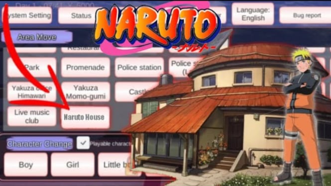 Cara Masuk ke Rumah Naruto di Sakura School Simulator