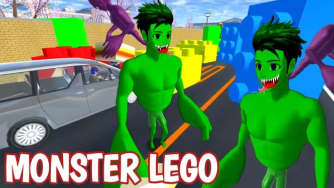 Panduan Mudah Menggunakan Karakter Monster Lego Raksasa di Sakura School Simulator