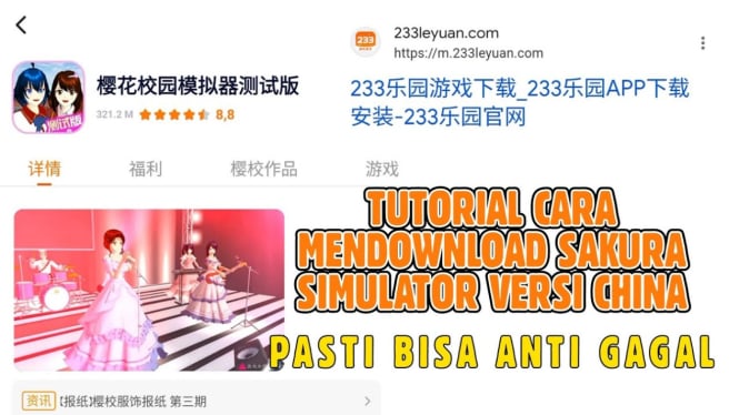 Cara Terbaru Download dan Install 233 Leyuan APK serta Sakura School Simulator Versi China