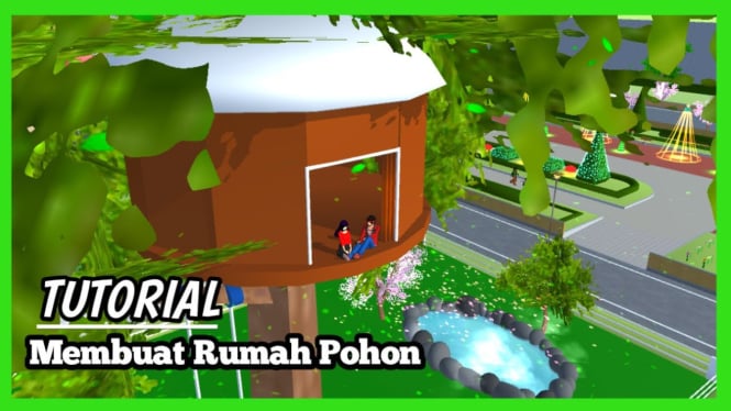 Membuat Rumah Pohon Estetik di Sakura School Simulator