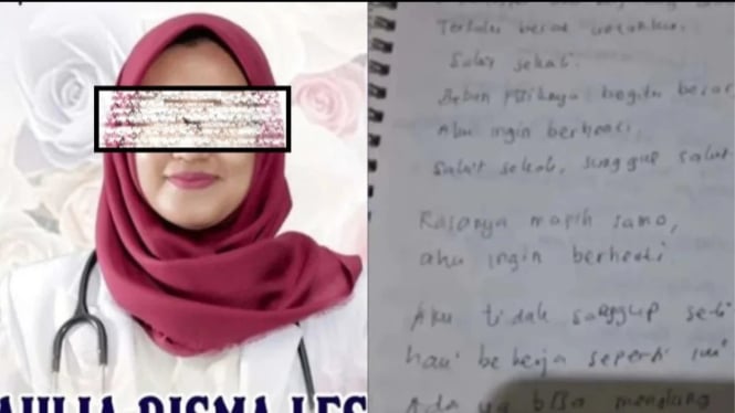 Sebelum Bunuh Diri, Dokter Aulia Risma Curhat di Buku Diary 'Semoga Tuhan Mengampuniku': 3 Orang Resmi Jadi Tersangka