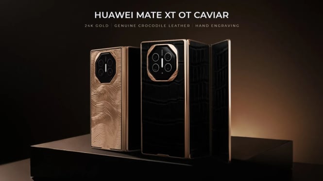 Caviar Huawei Mate XT Ultimate: Puncak Kemewahan dengan Kulit Buaya & Emas 24K