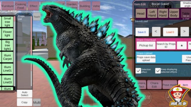 Panduan Rahasia Menemukan Karakter Godzilla di Sakura School Simulator