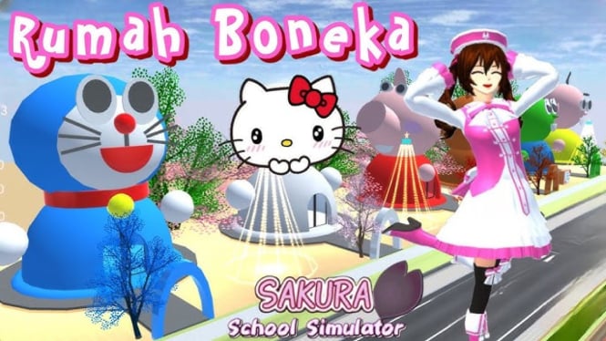 Rumah Boneka Cantik di Sakura School Simulator