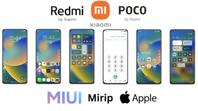 MIUI Tema Redmi iOS 16 mirip iPhone