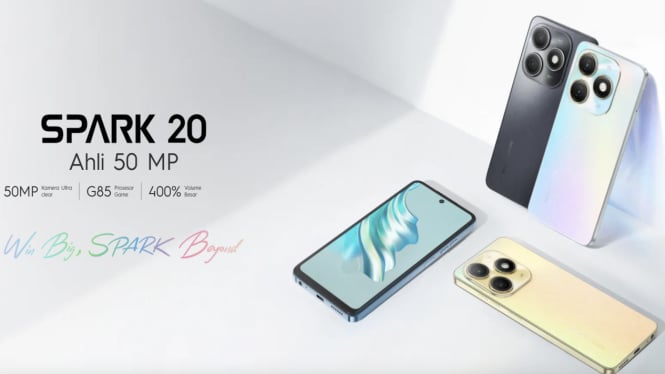 Tecno Spark 20 Harga Rp 1 Jutaan punya RAM 8GB, Performa Andal dan Harga Terjangkau