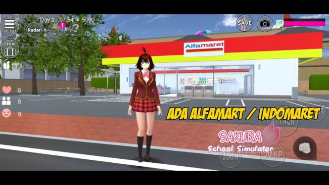 Alfamart dan Indomaret di Sakura School Simulator