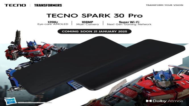 TECNO SPARK 30 Pro Kolaborasi Transformers