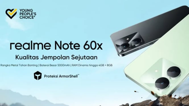 Smartphone Rp1 Jutaan? Realme Note 60x Tawarkan Durabilitas Tangguh!