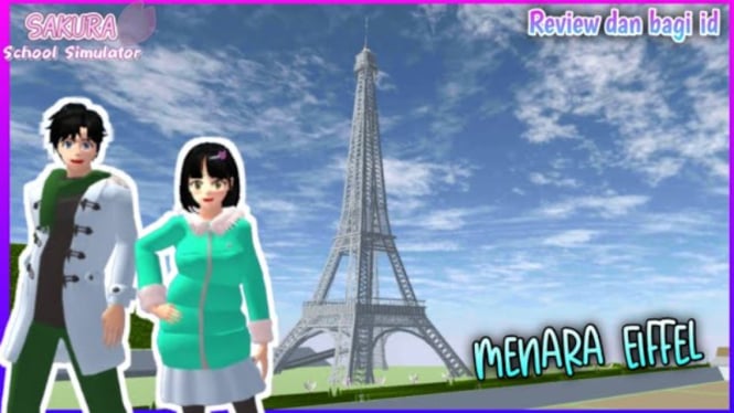 Panduan Membangun Menara Eifel Paris di Sakura School Simulator