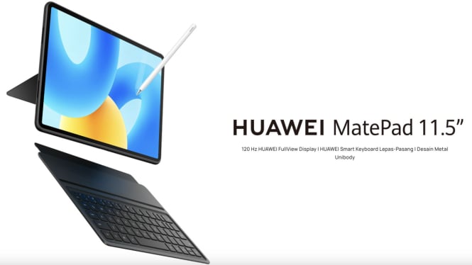 Huawei MatePad 11.5" Tablet Harga Terjangkau, RAM 8 GB, Baterai 7.700 mAh untuk Produktivitas dan Hiburan