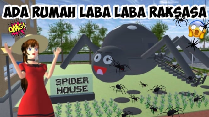 Membuat Rumah Laba-Laba di Sakura School Simulator