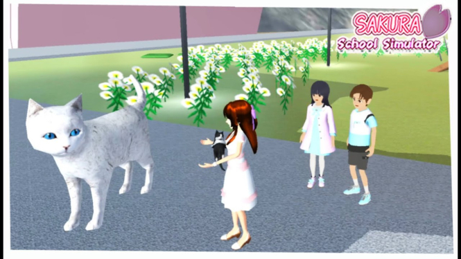 Kucing Raksasa di Sakura School Simulator