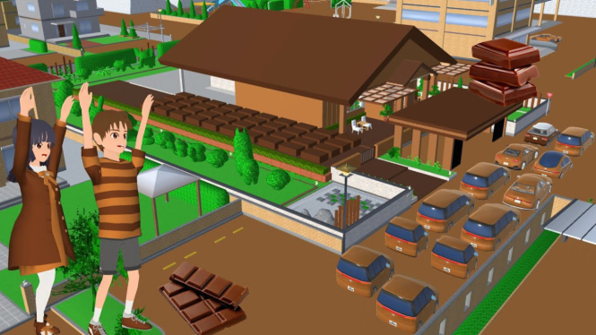 Manis dan Mewah! Rumah Cokelat Impian di Sakura School Simulator, Ini ID-nya