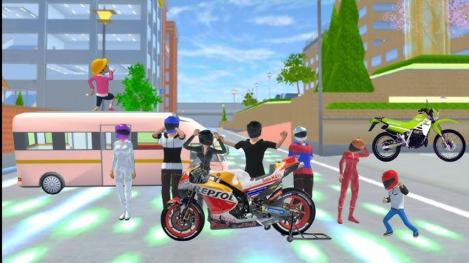 Balap Motor di Sakura School Simulator