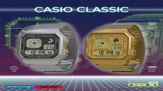 Casio Hadirkan 4 Model Baru A130WE, Jam Tangan Retro-Futuristik