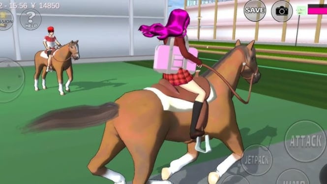 Balapan Kuda di Sakura School Simulator