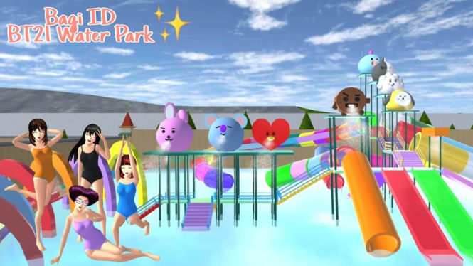 Terbaru! ID Waterpark Mewah di Sakura School Simulator: Kolam Renang, Perosotan, dan Banyak Keseruan