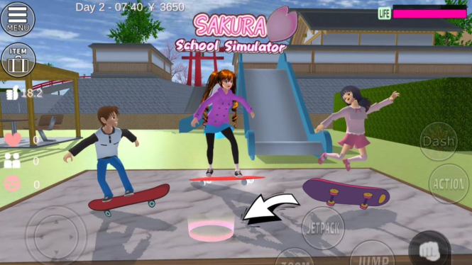 Arena Skateboard Keren di Sakura School Simulator