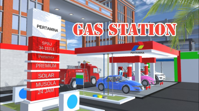 Pom Bensin Pertamina di Sakura School Simulator