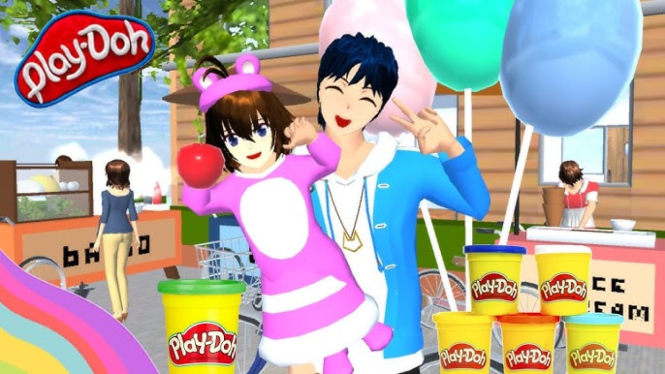 Boneka Play-Doh di Sakura School Simulator