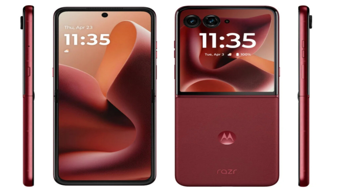 Motorola Razr 60 Ultra Tampil Mewah dengan Kulit Vegan Rio Red