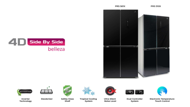 Kulkas POLYTRON Belleza Inverter 4 Pintu: Solusi Cerdas untuk Keluarga Besar!
