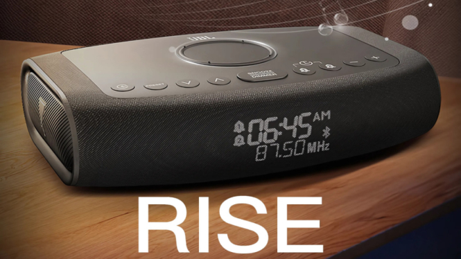 JBL Rise: Speaker Bluetooth dengan Jam Alarm & Pengisian Nirkabel