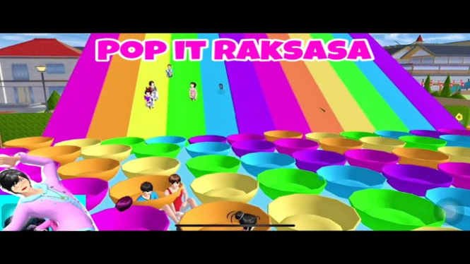 Membangun Pop It Raksasa di Sakura School Simulator