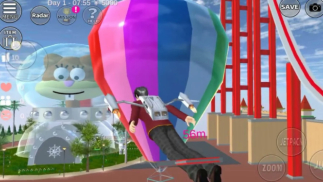 Gokil! Bikin Rumah Kaca Sandy Spongebob di Sakura School Simulator, Begini Caranya!
