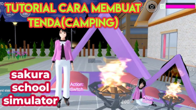Tenda Camping Besar di Sakura School Simulator