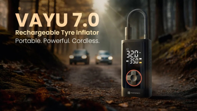 Portronics Vayu 7.0: Solusi Cerdas Isi Angin Ban