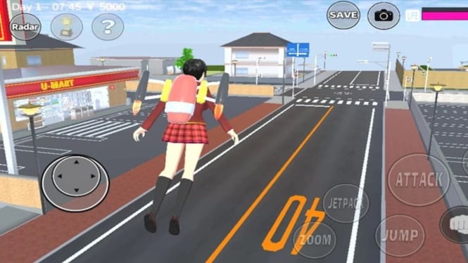 Terbang Tanpa Jetpack di Sakura School Simulator