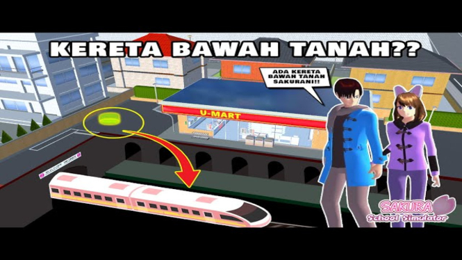 Kereta Bawah Tanah di Sakura School Simulator
