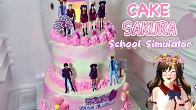 Membuat Cake Ultah Meriah di Sakura School Simulator