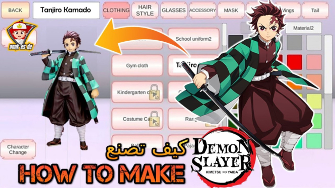 Membuat Karakter Anime Demon Slayer di Sakura School Simulator