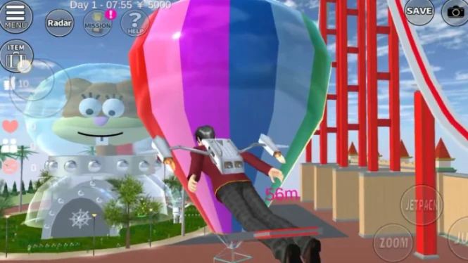 Membuat Balon Udara Terbang di Sakura School Simulator