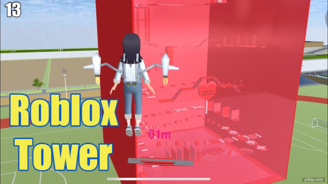 Tower Kapsul di Sakura School Simulator,