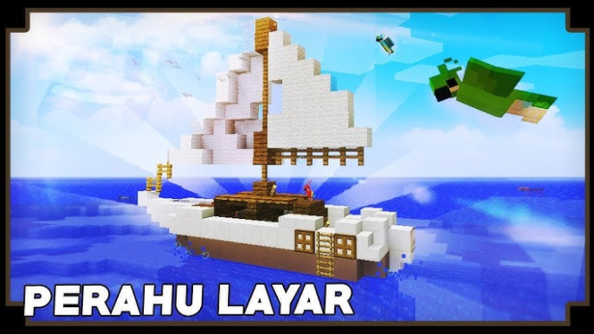 Perahu Layar Keren di Minecraft