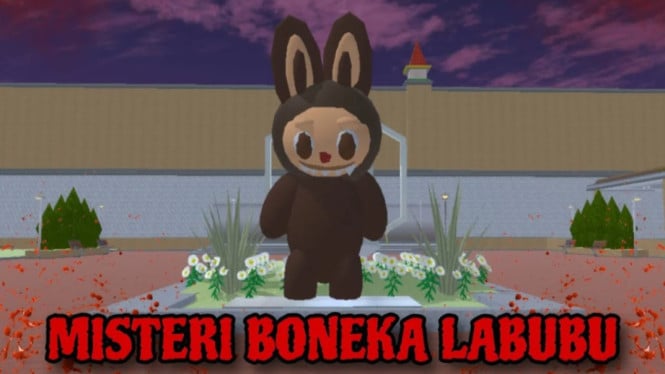 Boneka Labubu Misterius di Sakura School Simulator