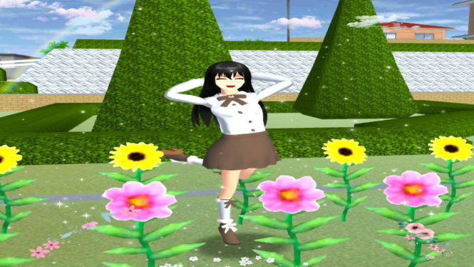 Taman Girl Keren di Sakura School Simulator