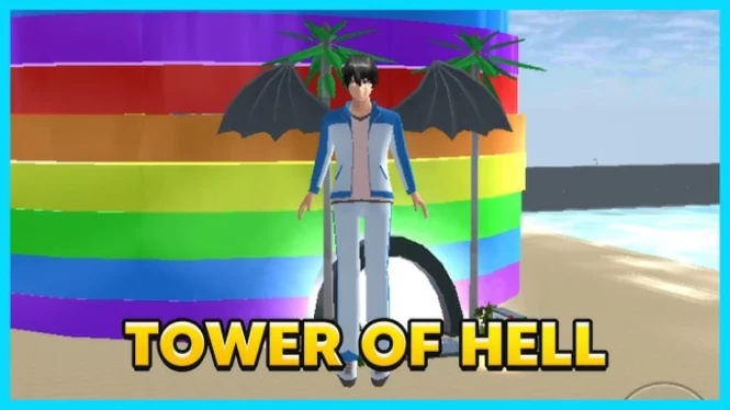 Tower Kapsul Keren di Sakura School Simulator