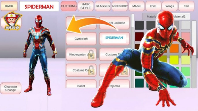 Spiderman di Sakura School Simulator
