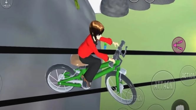 Flying Fox Sepeda Hadir di Sakura School Simulator