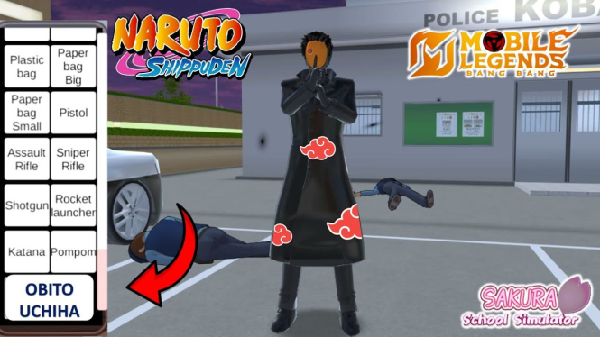 Uchiha Obito di Sakura School Simulator: